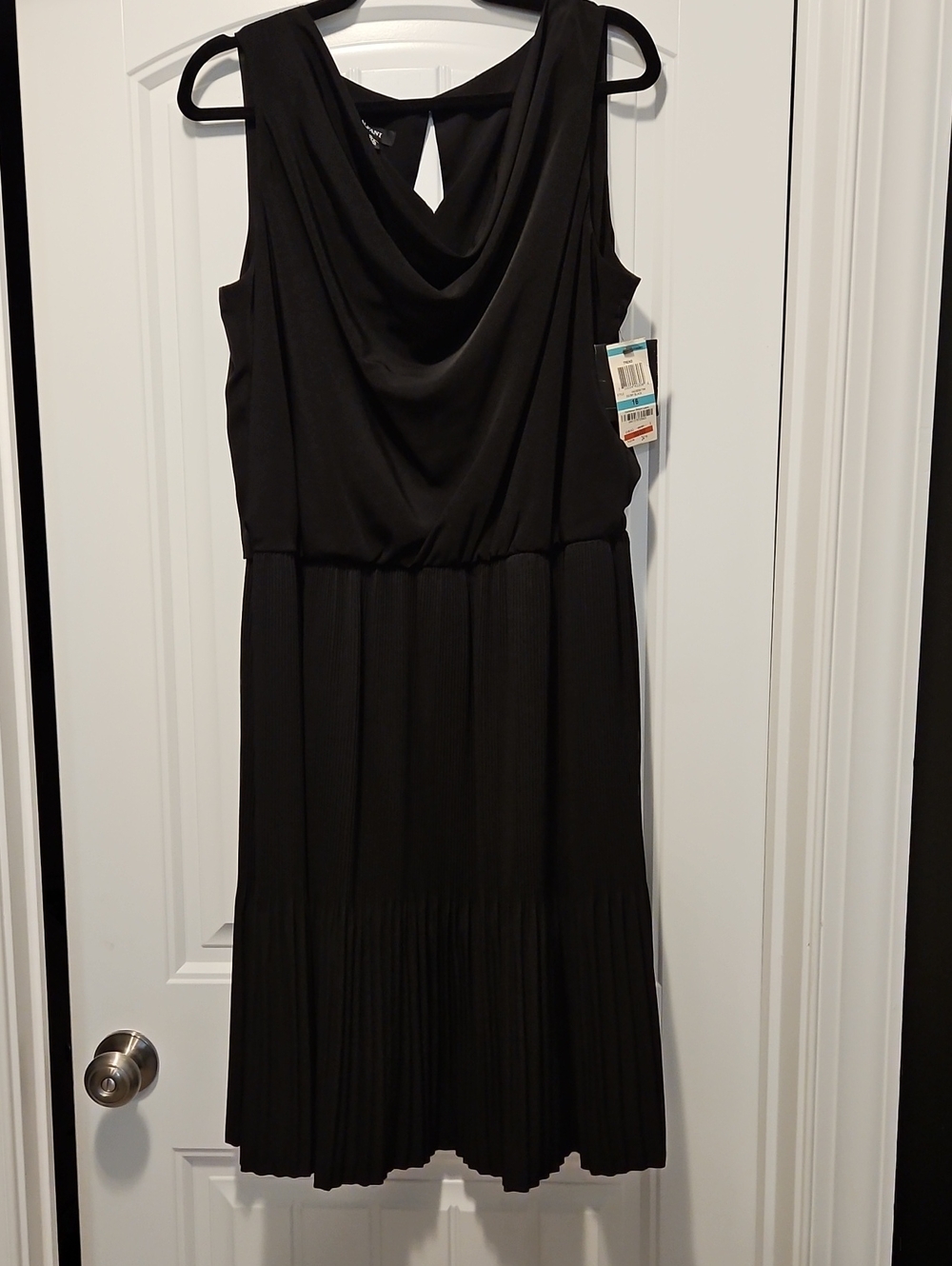 Alfani Black Sleeveless Cowl Neck Midi Dress Sleek Formal